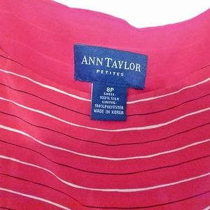 Ann Taylor Dresses - ANN TAYLOR Silk Dress Red with Mixed Stripe 8P Ann Taylor Dresses - ANN TAYLOR Silk Dress Red with Mixed Stripe 8P